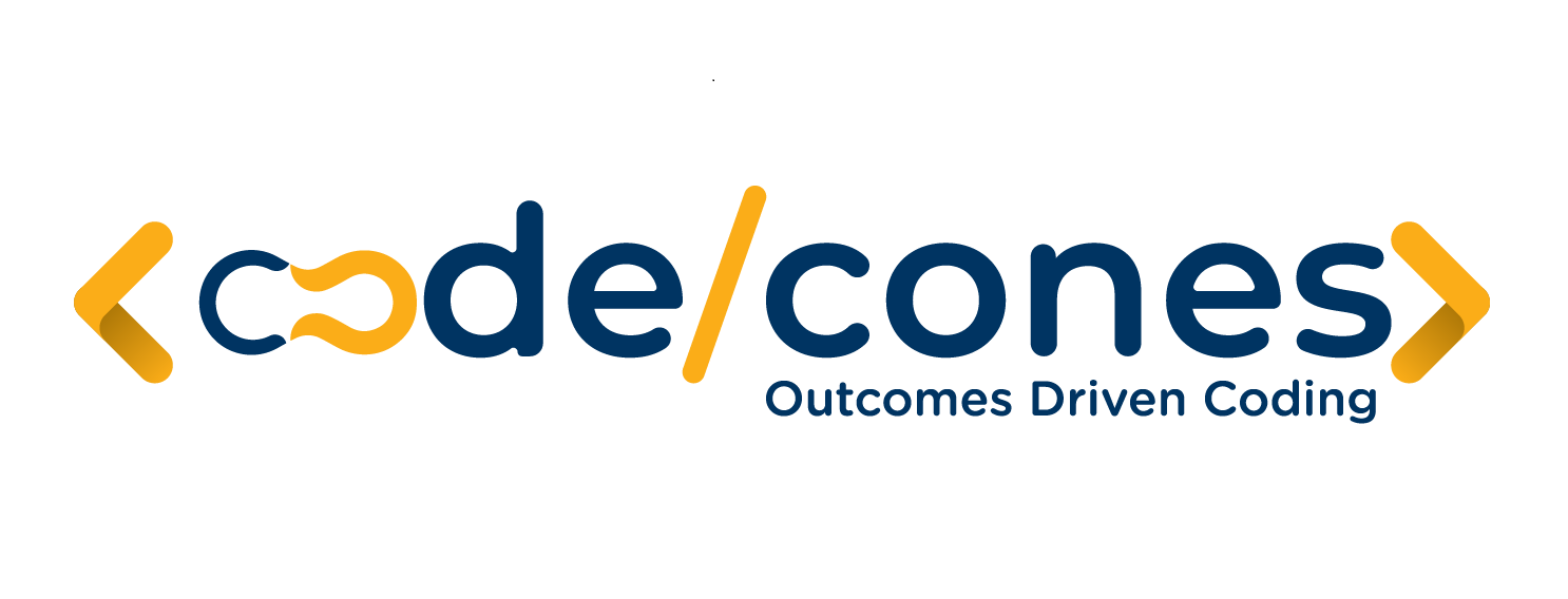 CodeCones - AI Development Company with tagline Outcomes Driven Coding